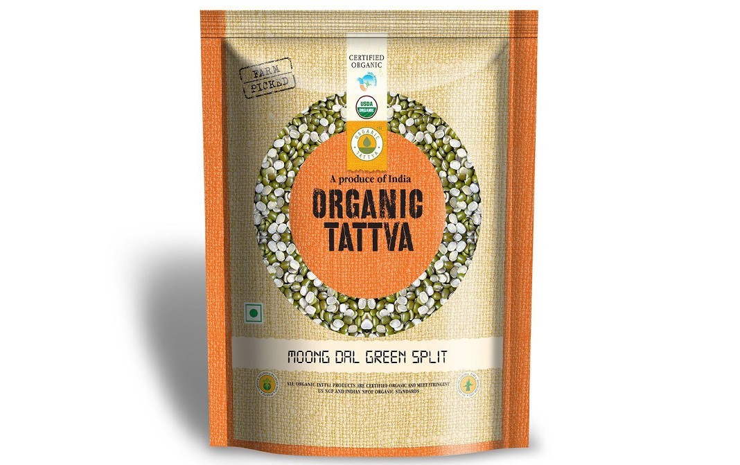 Organic Tattva Moong Dal Green Split    Pack  500 grams